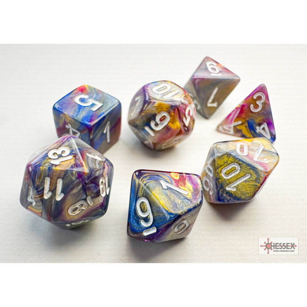 

Аксессуары Chessex 10mm Polyhedral Dice: Festive - Carousel w/ White (7)