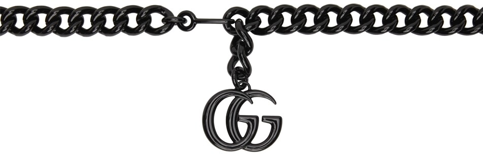 

Черный ремень с цепочкой GG Marmont Gucci