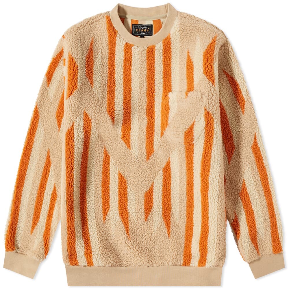 

Толстовка Beams Plus Native Rag Pattern Boa Fleece Crew Sweat, Коричневый