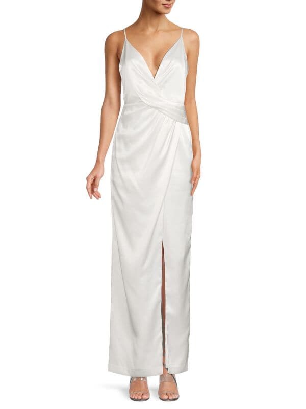 

Платье Aidan by Aidan Mattox с вырезом и разрезом, ivory