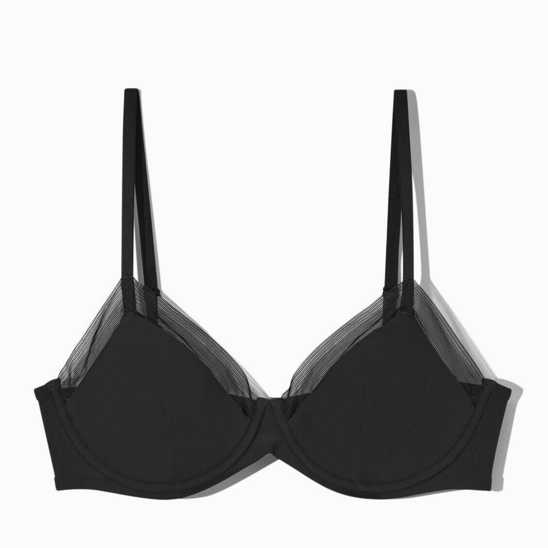 

Бюстгальтер COS Underwired Mesh-Panelled, черный