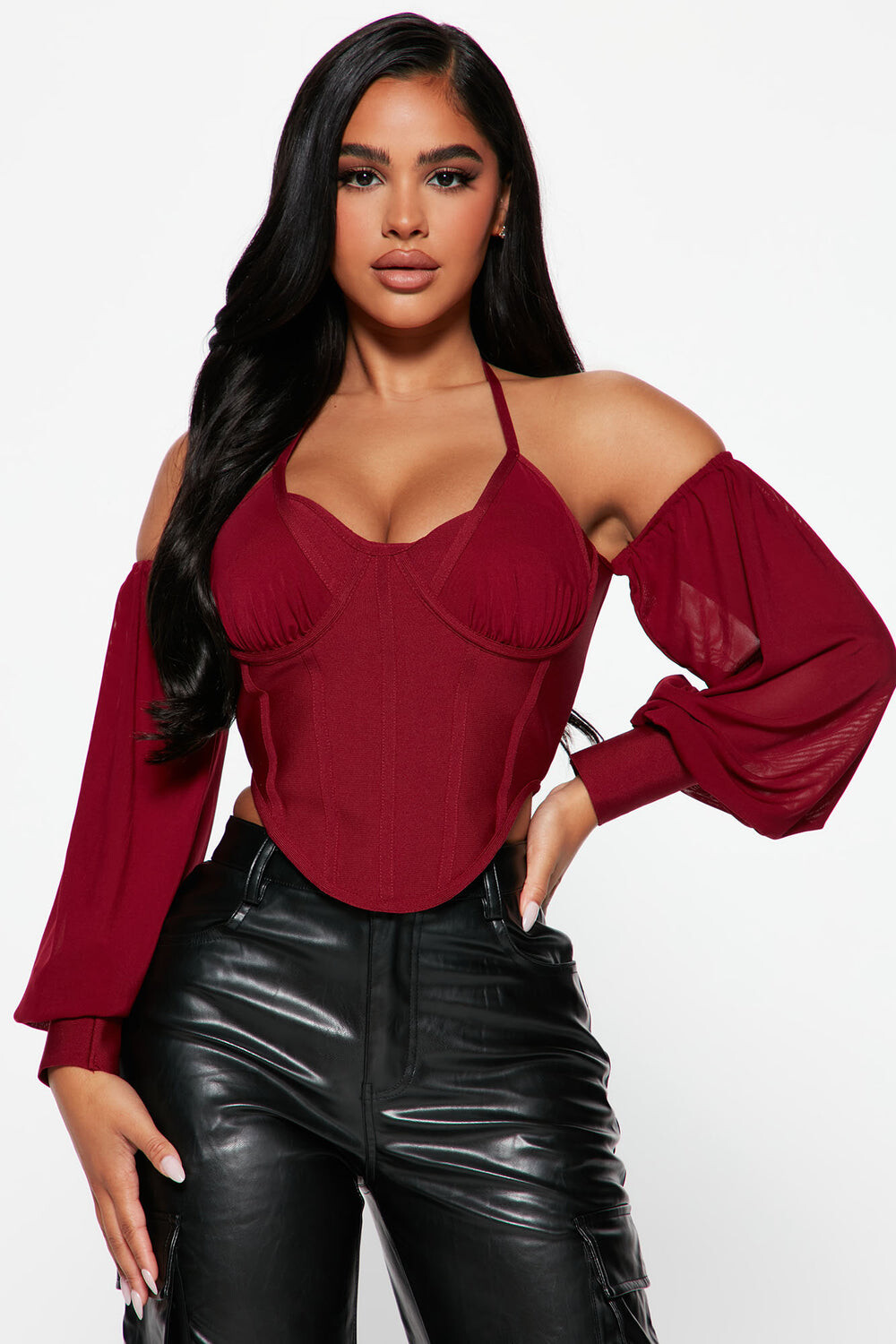 

Топ Fashion Nova MT7827, вино