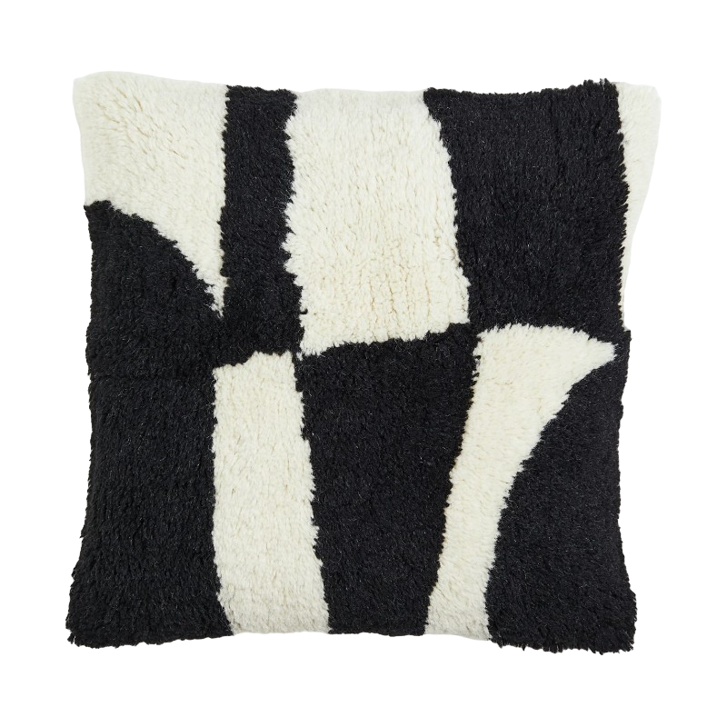 Чехол для декоративной подушки H&M Home Tufted Wool, черный/белый - фото