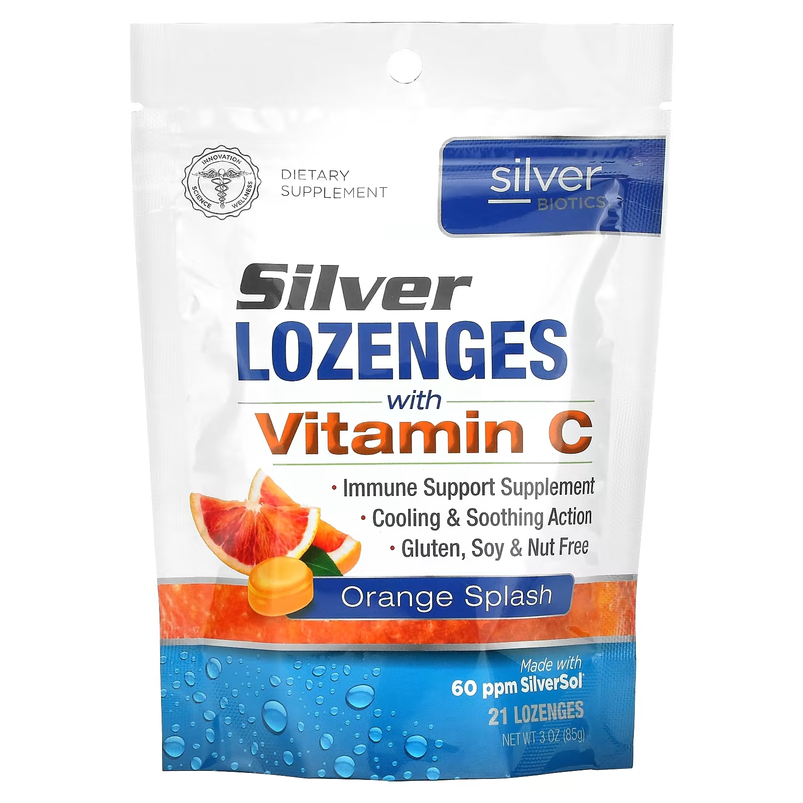 цена American Biotech Labs Silver Biotics апельсиновый всплеск, 21 леденец