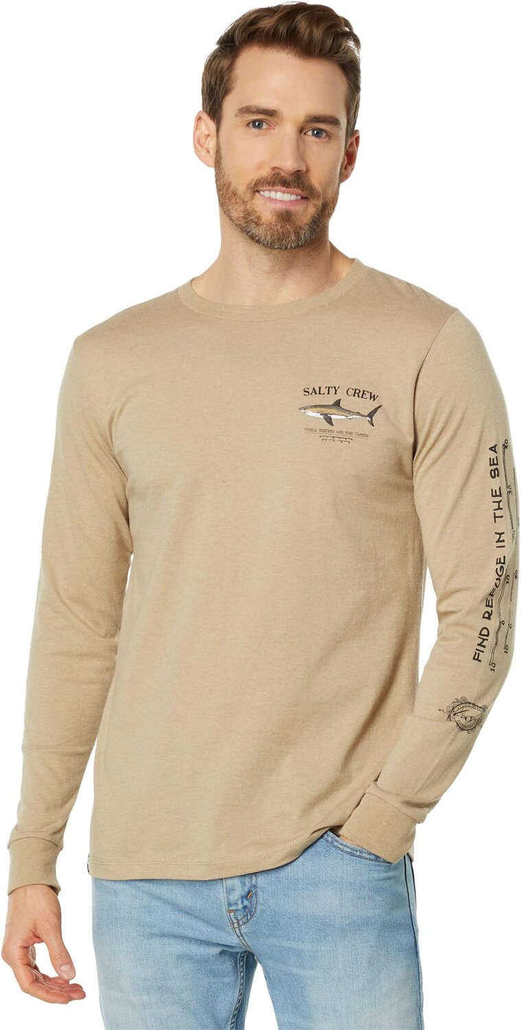 

Футболка Брюса с длинными рукавами Salty Crew, цвет Khaki Heather