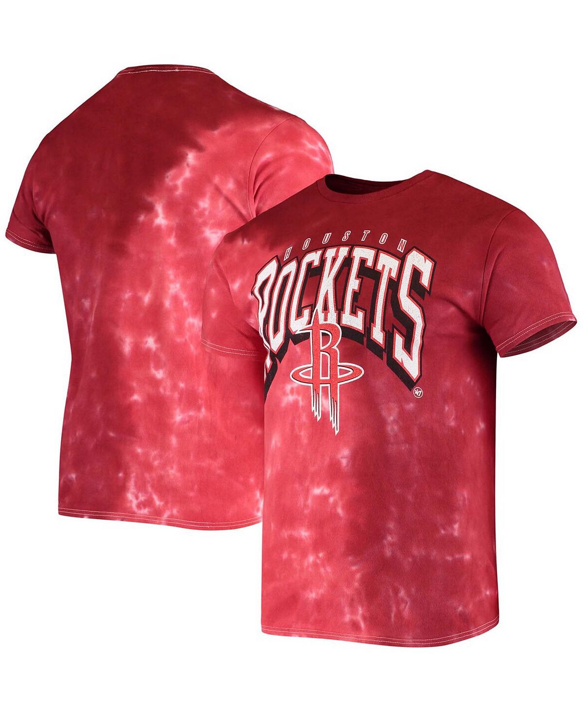

Мужская красная футболка houston rockets в винтажном стиле с принтом tie dye tubular '47 Brand, красный