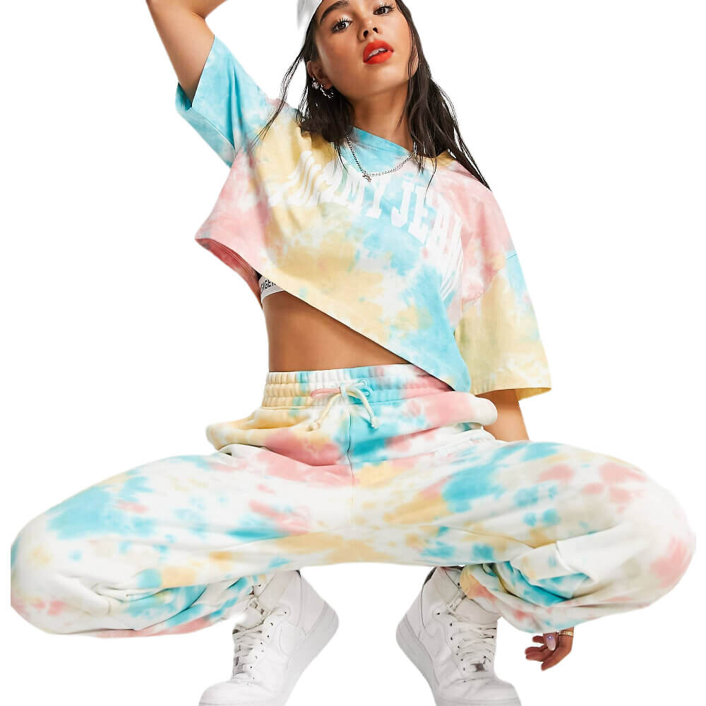 

Футболка Tommy Jeans Co-ord Cotton Oversized Cropped Collegiate Logo, мультиколор