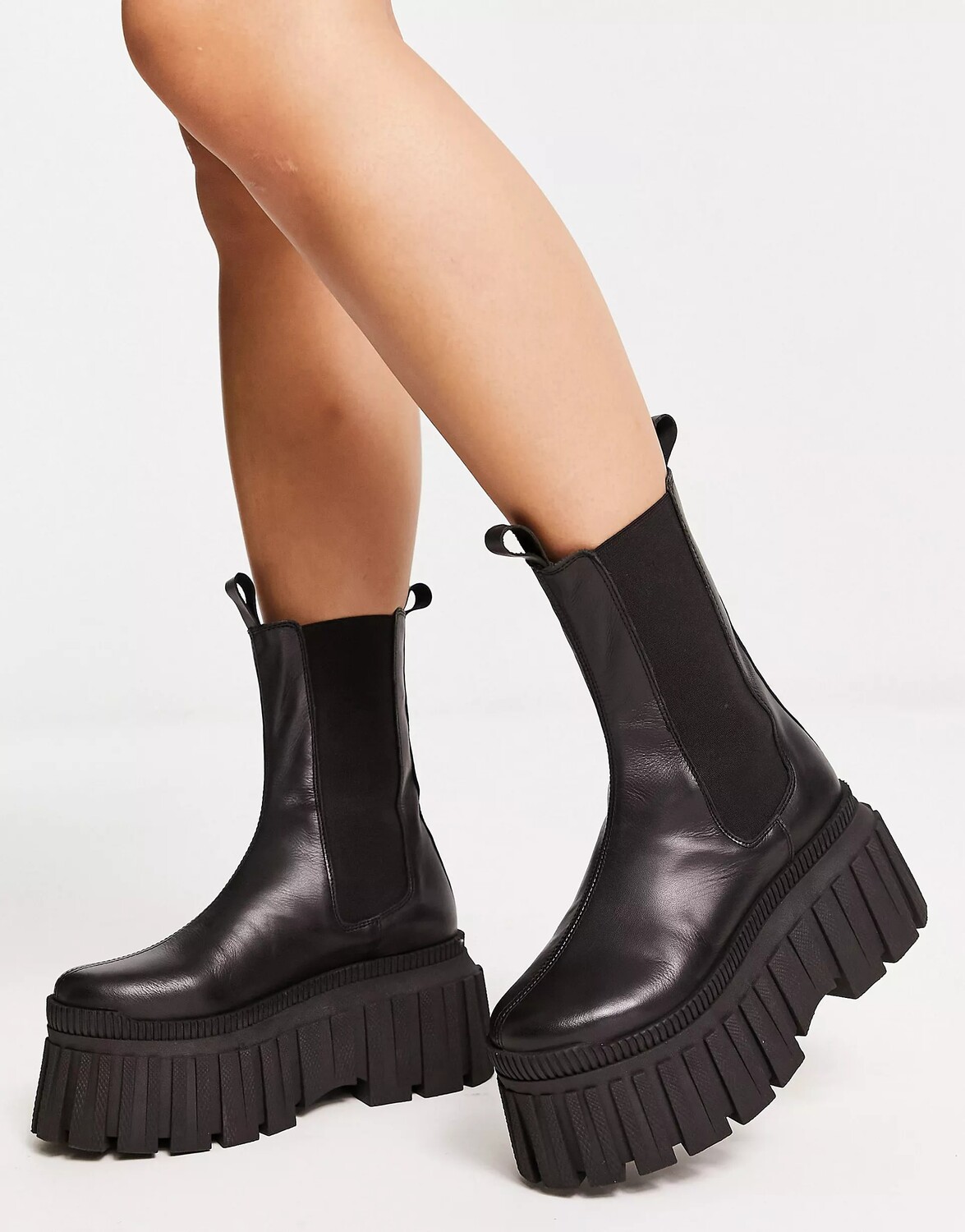 

Ботинки Asos Design Arlo Premium Leather Chunky Chelsea, черный