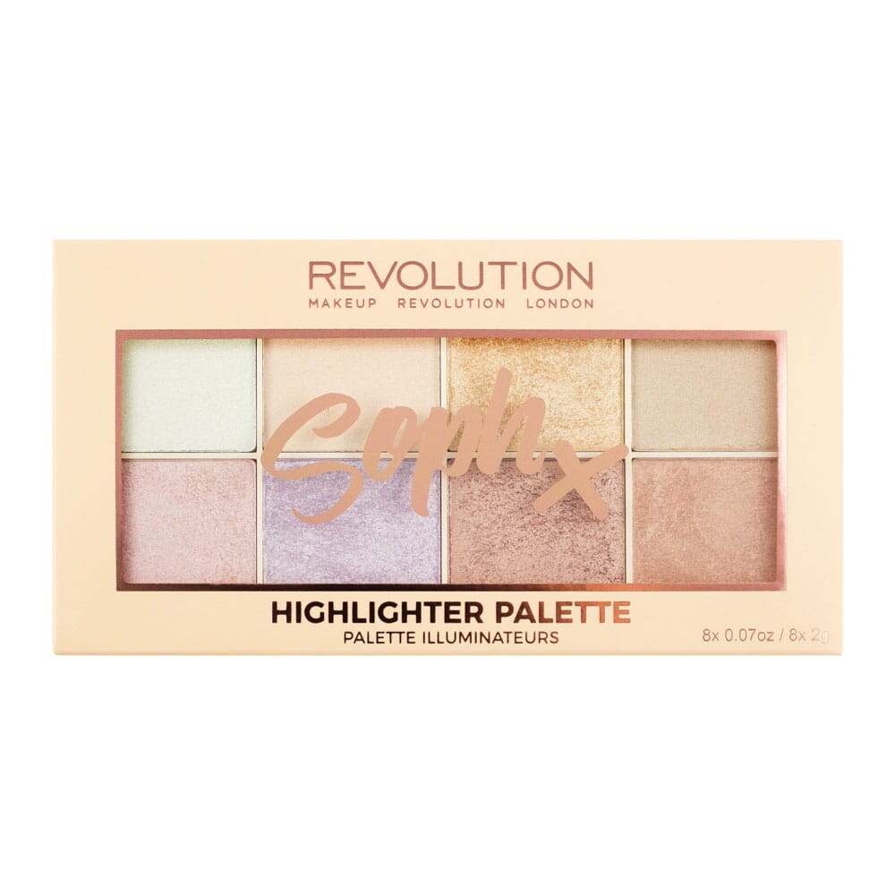 

Makeup Revolution Палетка хайлайтеров SophX Highlighter Palette 8x2,5 г