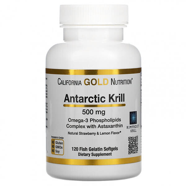 

Масло антарктического криля California Gold Nutrition 500 мг, 120 капсул