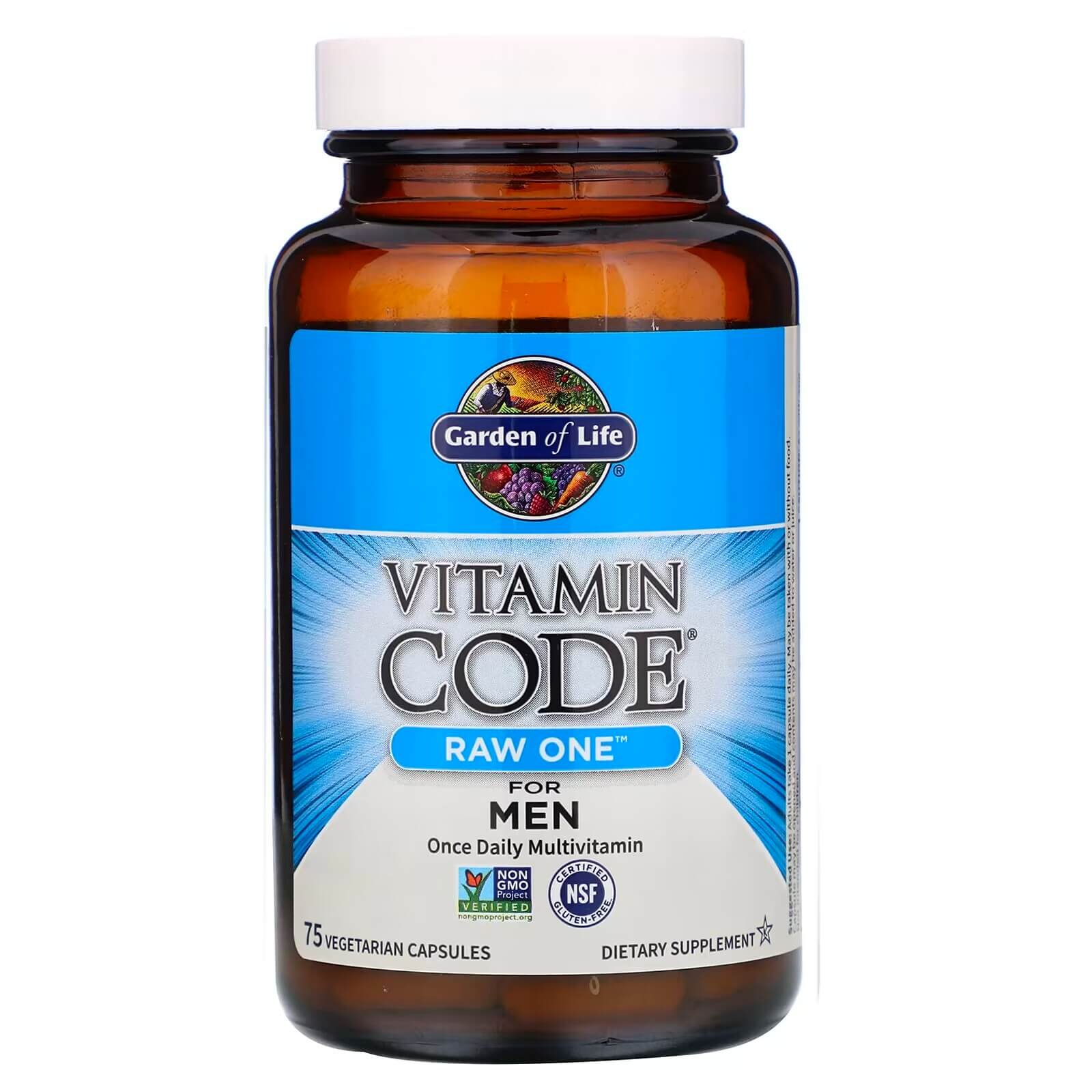 Мультивитамины для мужчин 75 капсул, Garden of Life мультивитамины для мужчин 120 жевательных таблеток garden of life