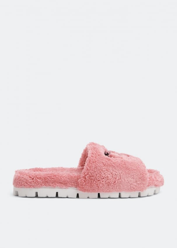 

Шлепанцы PRADA Terry cloth slides, розовый