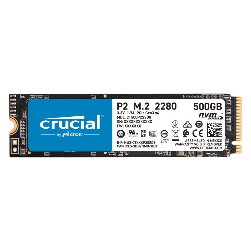 

Внутренний твердотельный накопитель Crucial P2, CT500P2SSD8, 500Гб, М.2 2280