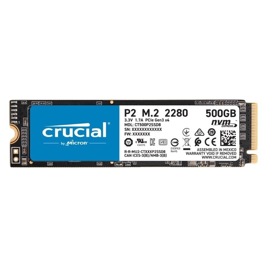 Внутренний твердотельный накопитель Crucial P2, CT500P2SSD8, 500Гб, М.2 2280