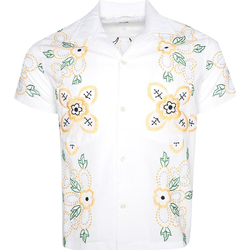 Рубашка Bode Embroidered Buttercup Short-Sleeve, светло-кремовый/мультиколор рубашка bode embroidered buttercup белый