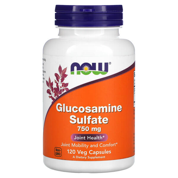 Сульфат глюкозамина NOW Foods 750 мг, 120 капсул zahler synerg улучшенный сульфат глюкозамина 120 капсул