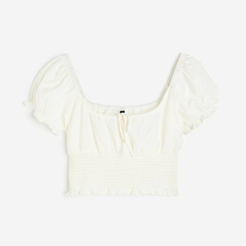 

Блузка H&M Fluffy Sleeves Pleated, кремовый