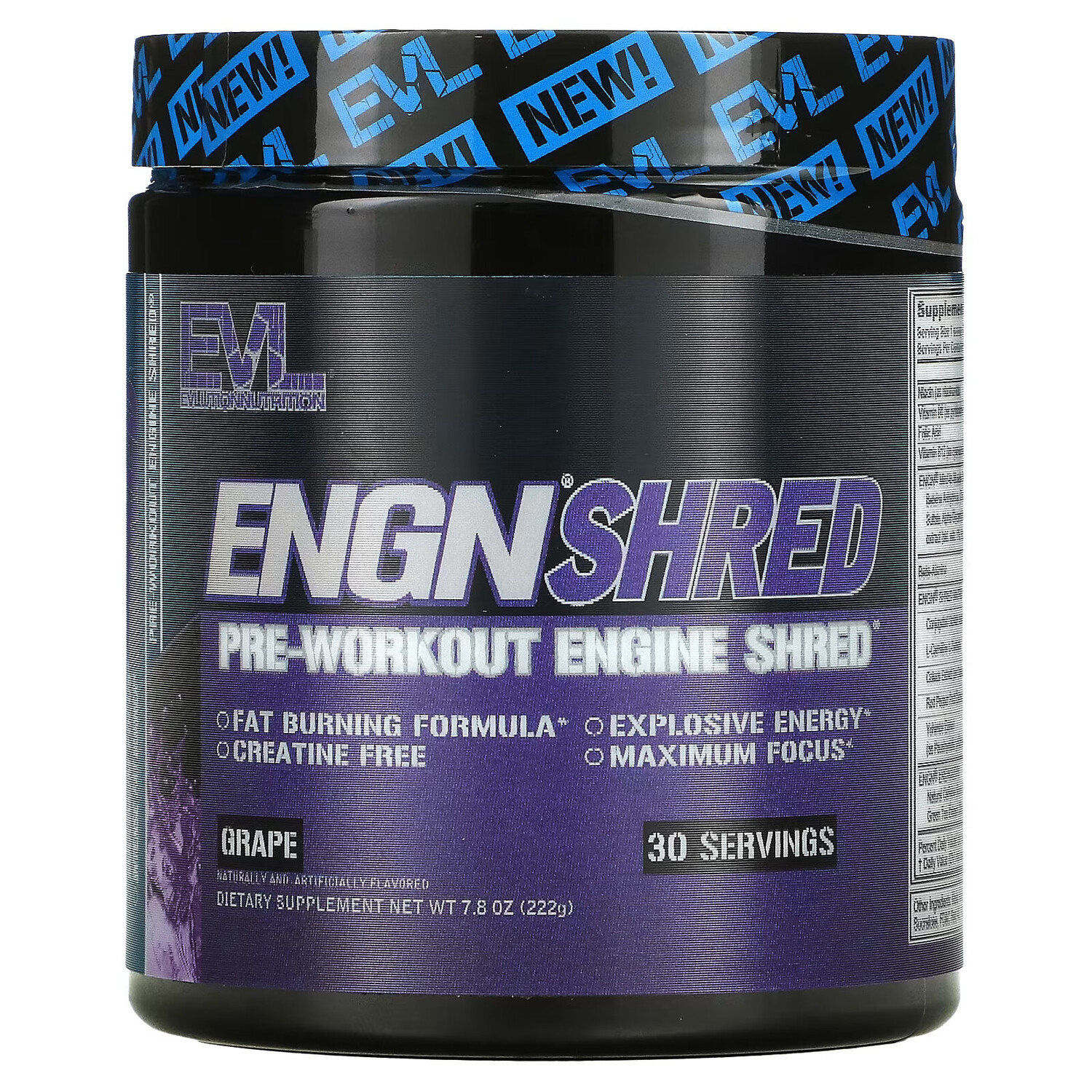 

EVLution Nutrition, ENGN Shred, предтренировочный клочок, виноград, 222 г (7,8 унции)