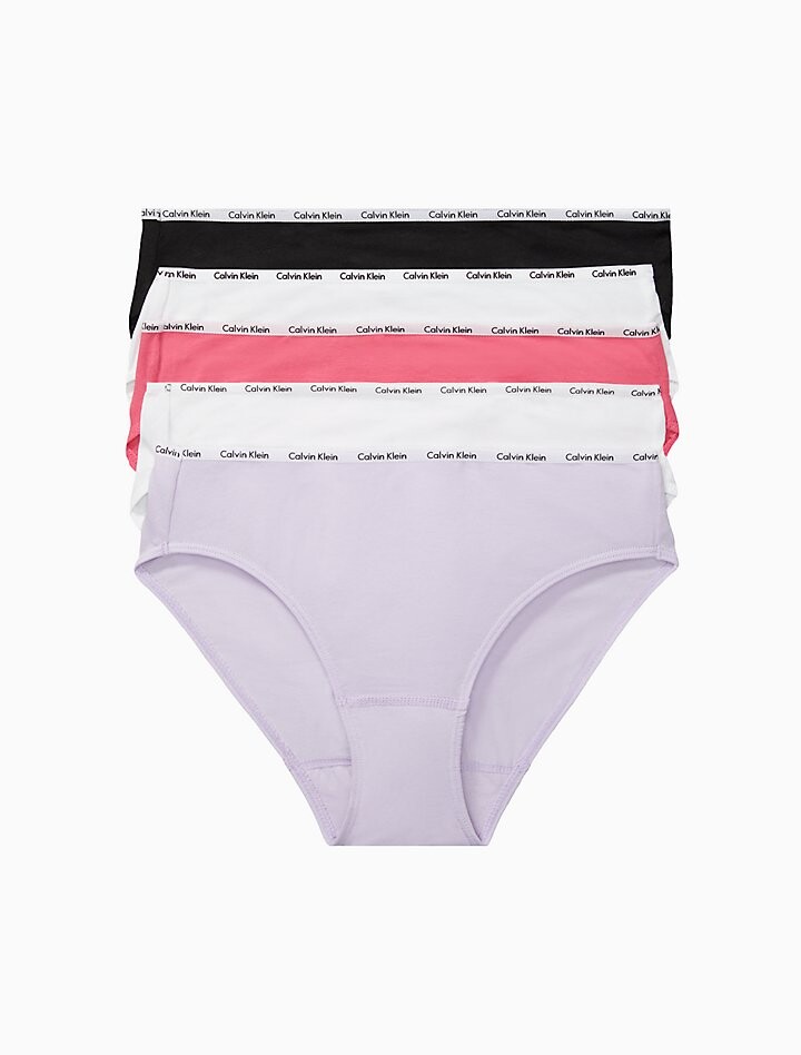 

Фирменные хлопковые трусики бикини из 5 пар Calvin Klein, мульти, Серый