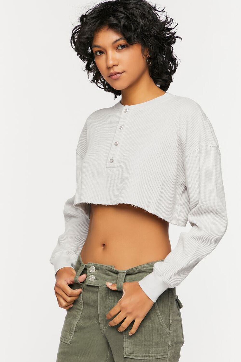 

Укороченный термо-топ Raw-Cut Forever 21, серый