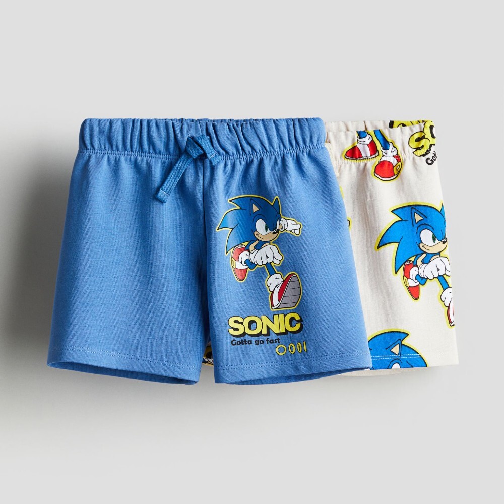 

Комплект шорт H&M Kids Printed Sonic the Hedgehog, 2 предмета, синий