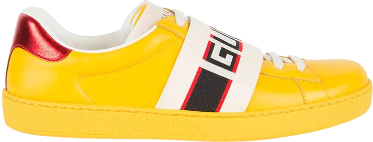 

Кроссовки Gucci Ace Stripe Leather Yellow, желтый