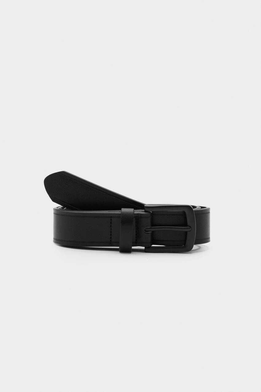 

Черный ремень из искусственной кожи Pull&Bear, черный