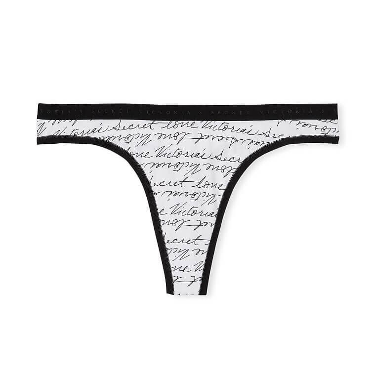 

Трусики-стринги Victoria's Secret Stretch Cotton, белый/черный