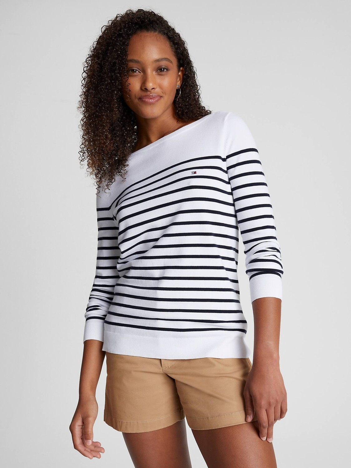 

Свитер Tommy Hilfiger Stripe Boat Neck, белый