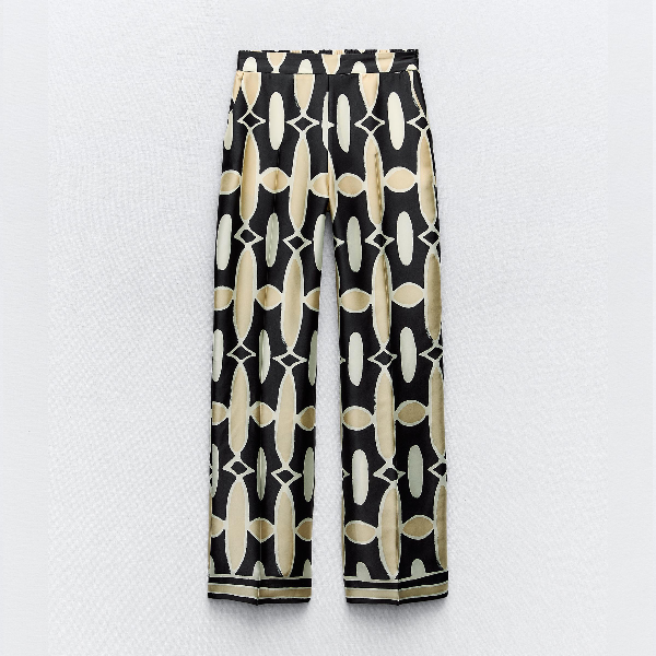 Брюки Zara Geometric Print, мультиколор брюки zara bandana print черный белый