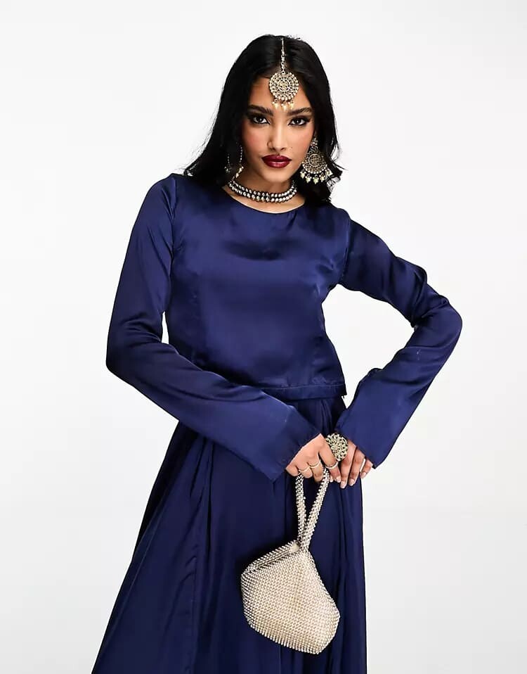 

Лонгслив Kanya London Bridesmaid Lehenga Crop Top, темно-синий
