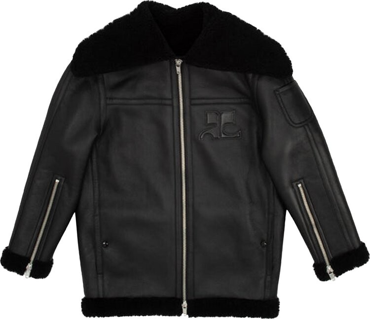 

Куртка Courrèges Shearling Aviator Jacket 'Black', черный