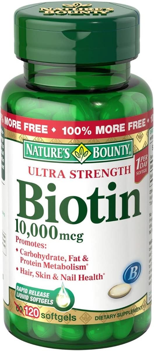 Биотин Nature's Bounty, 10000 мкг, 120 таблеток биотин быстрорастворимый 10000 мкг 60 таблеток