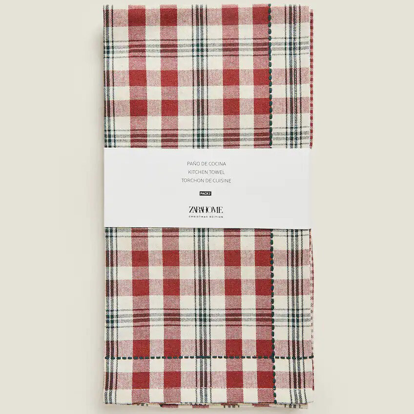 

Комплект полотенец Zara Home Check Cotton Tea, 2 предмета, красный/мультиколор