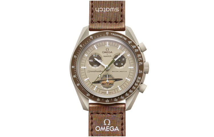 

Часы Swatch x Omega Bioceramic Moonswatch Mission to Saturn, бежевый