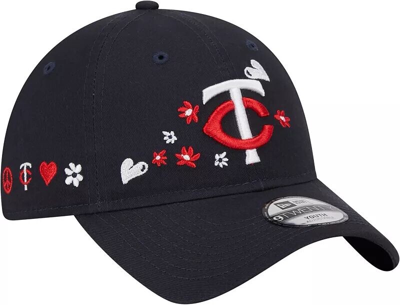 

Темно-синяя регулируемая шапка New Era Minnesota Twins 9Twenty для девочек