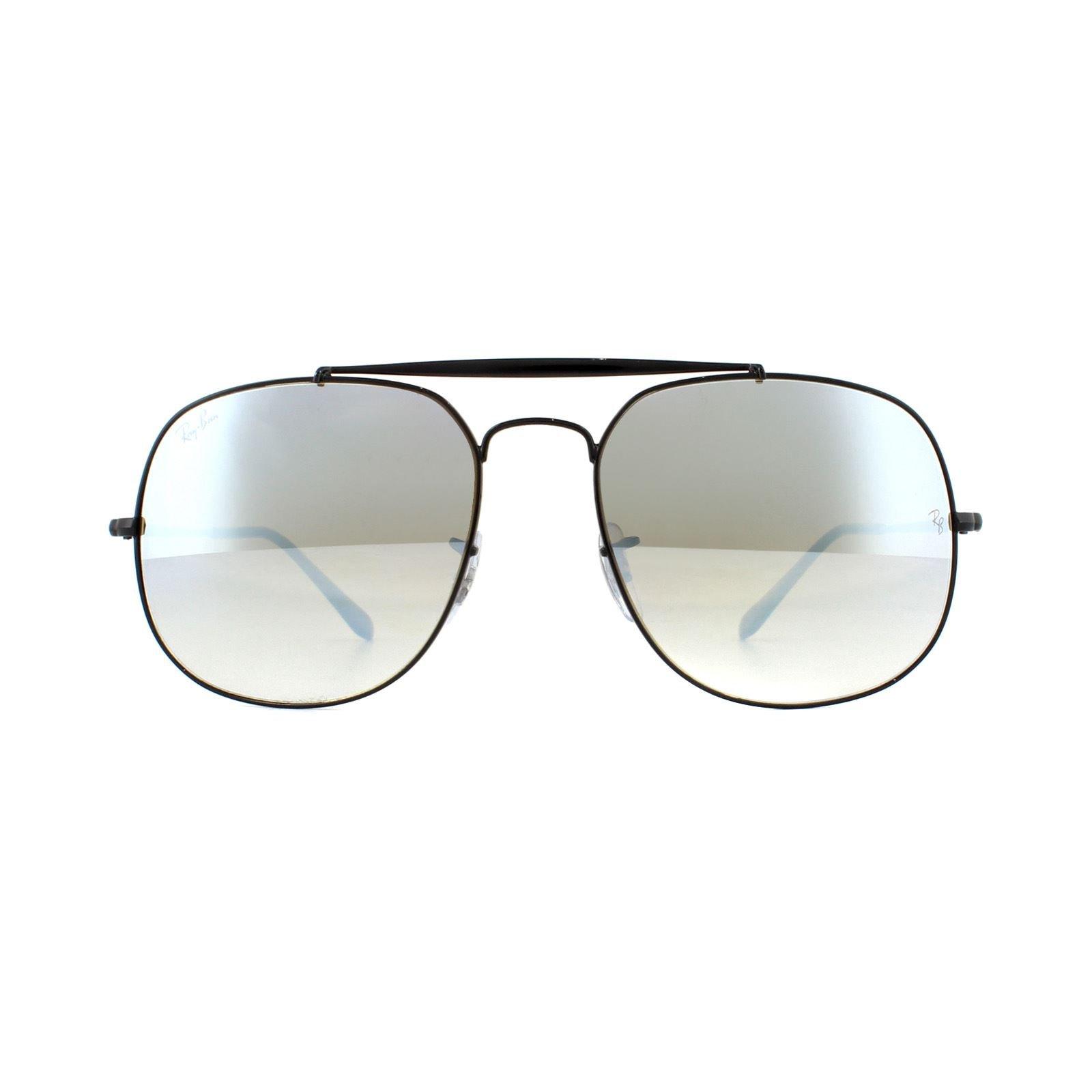 Черные, серебристые зеркальные солнцезащитные очки-авиаторы с градиентом Ray-Ban, черный зеркало black