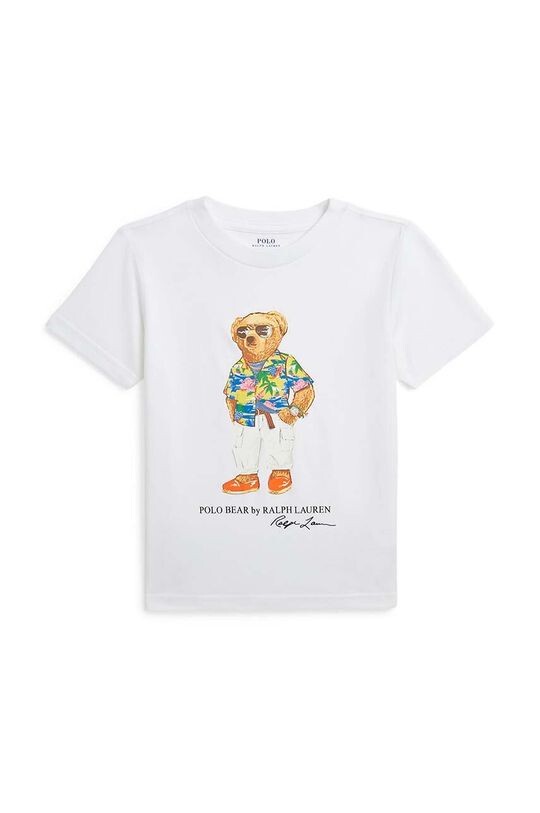 

Детская хлопковая футболка Polo Ralph Lauren, белый