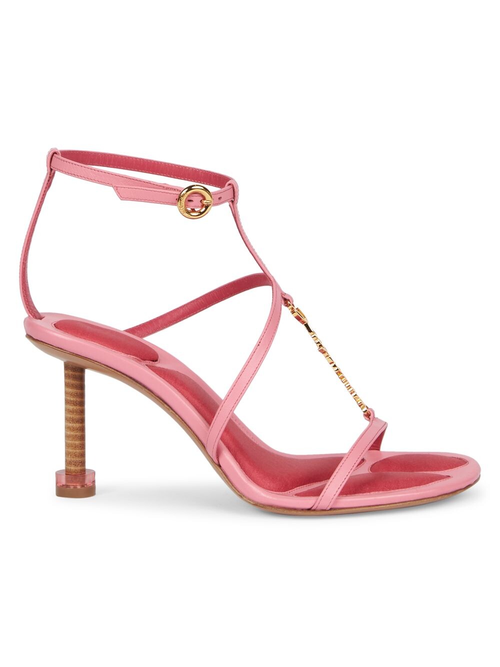 

Кожаные сандалии на шпильке Les Sandales Pralu 80MM Jacquemus, розовый