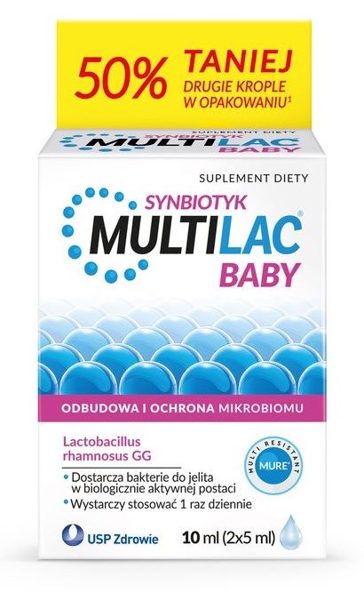 цена Multilac Baby Krople 2x5ml PROMOPACK пробиотические капли, 10 ml