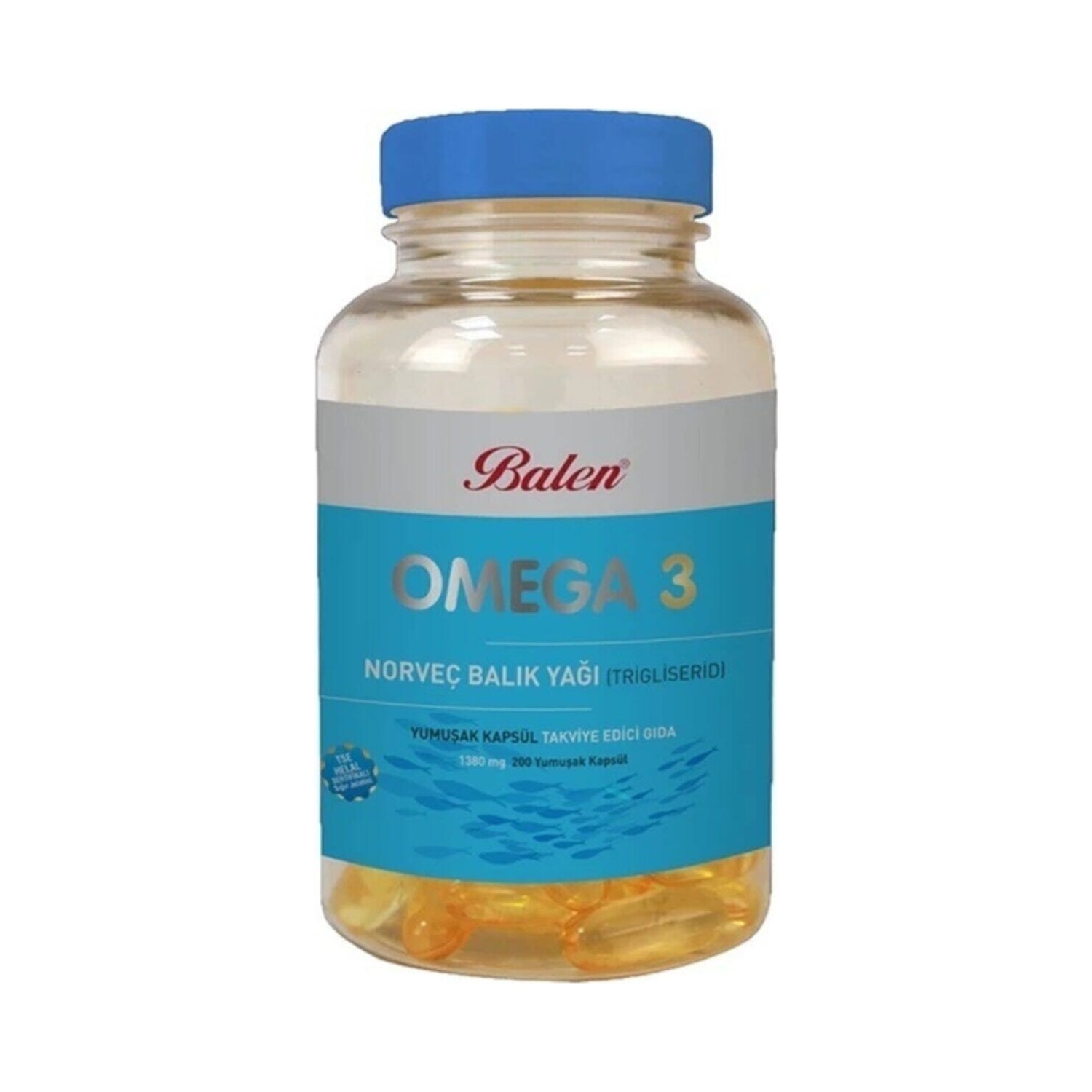 цена Рыбий жир Balen Omega 3, 200 капсул, 1380 мг
