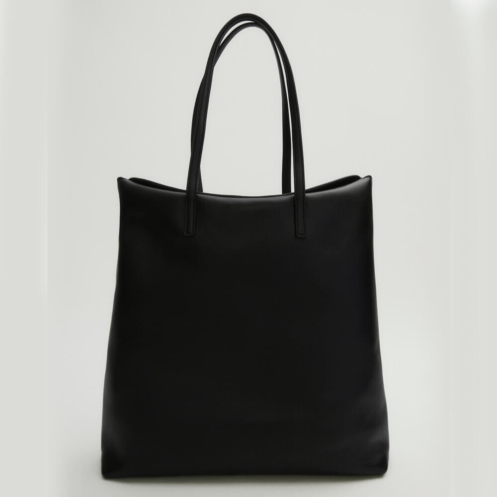 

Сумка-тоут с двойным ремнем Massimo Dutti Nappa Leather, черный