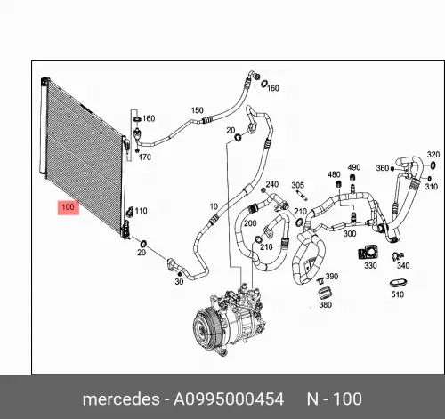 

Радиатор ас//kondensator A0995000454 MERCEDES-BENZ