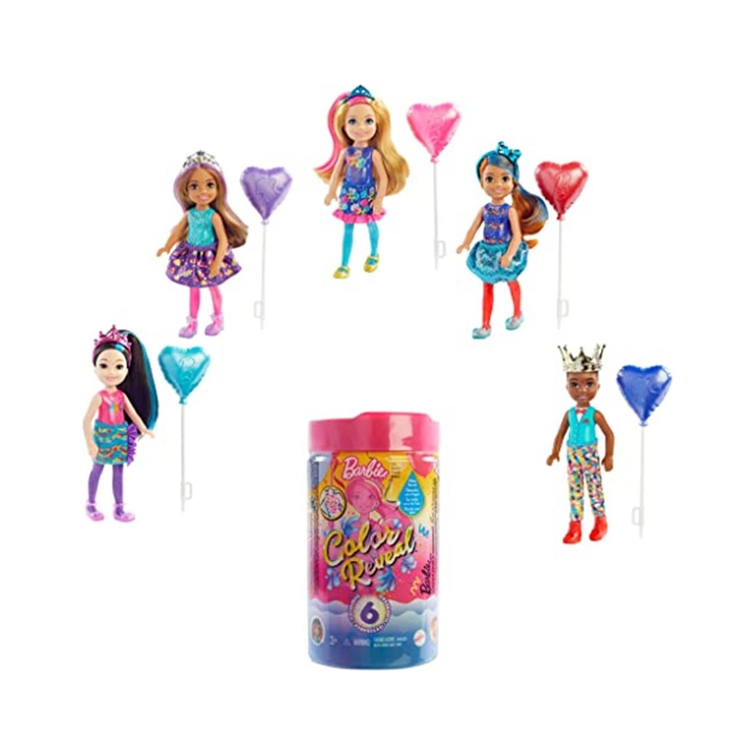 Игровой набор Barbie Color Reveal Chelsea Party кукла mattel barbie color reveal неоновая серия челси