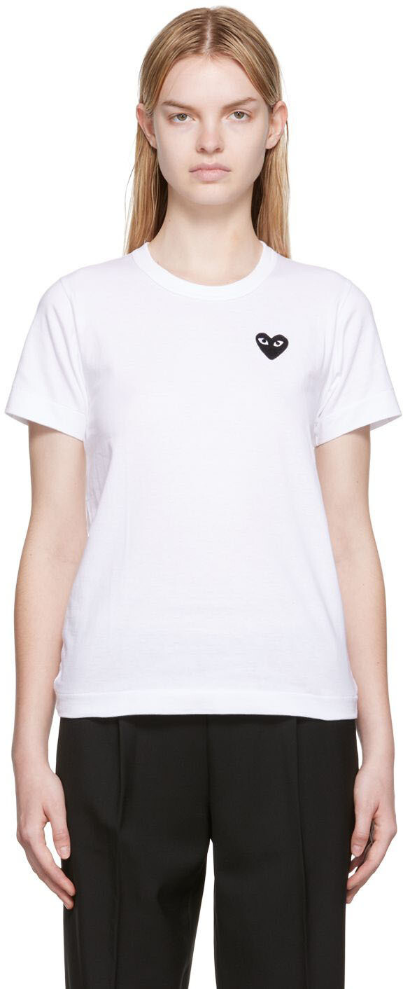 

Белая футболка с нашивкой в ​​виде сердца Comme des Garçons Play, Белый