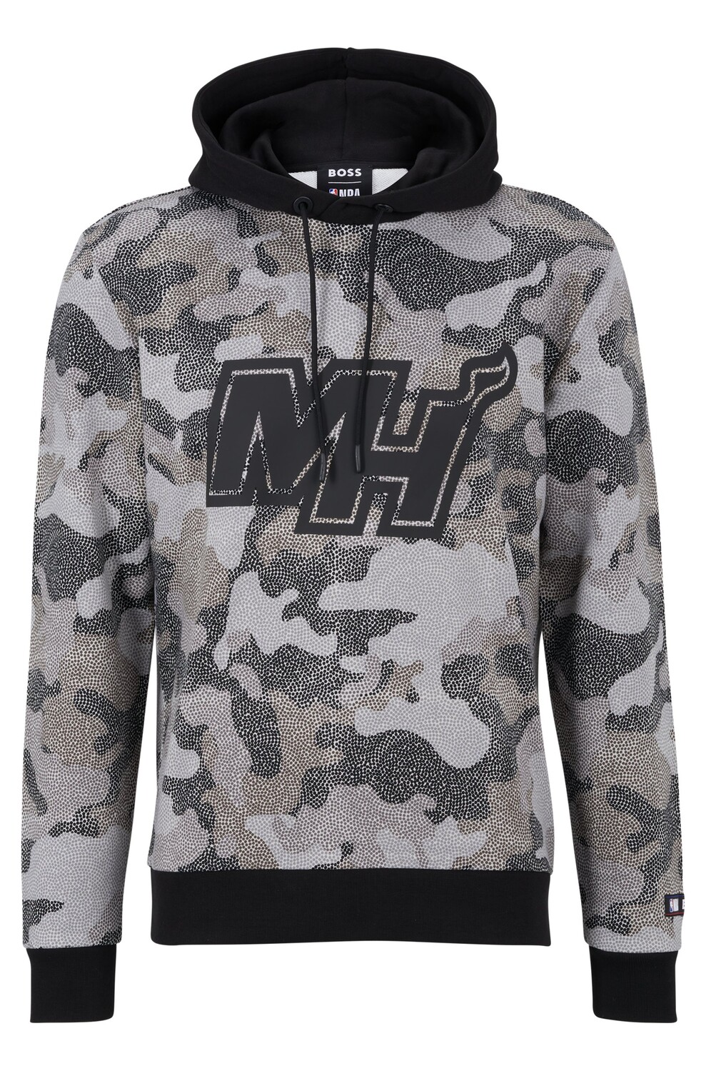 

Толстовка Boss & NBA Cotton-terry Camouflage Pattern NBA Miami Heat, серый
