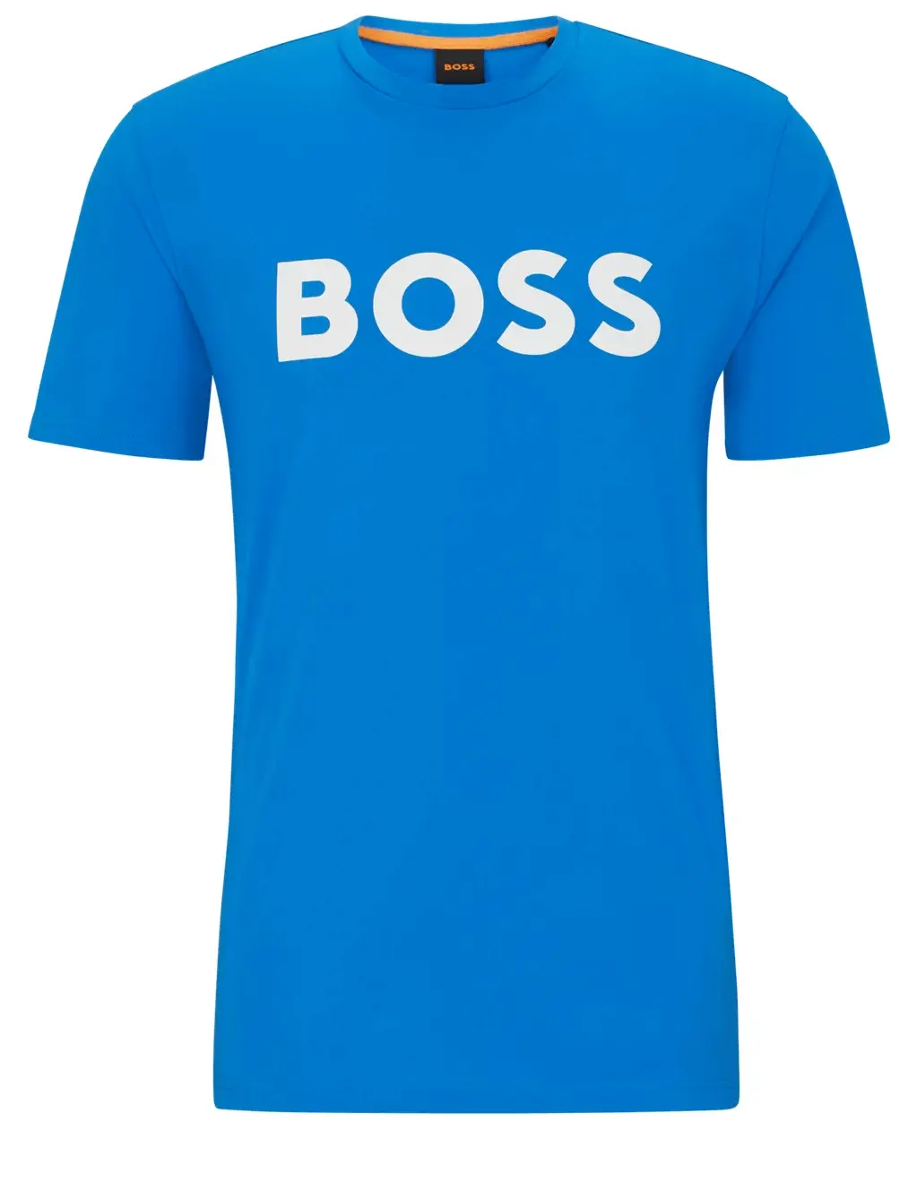 

Футболка Boss Cotton-jersey With Rubber-print Logo, голубой