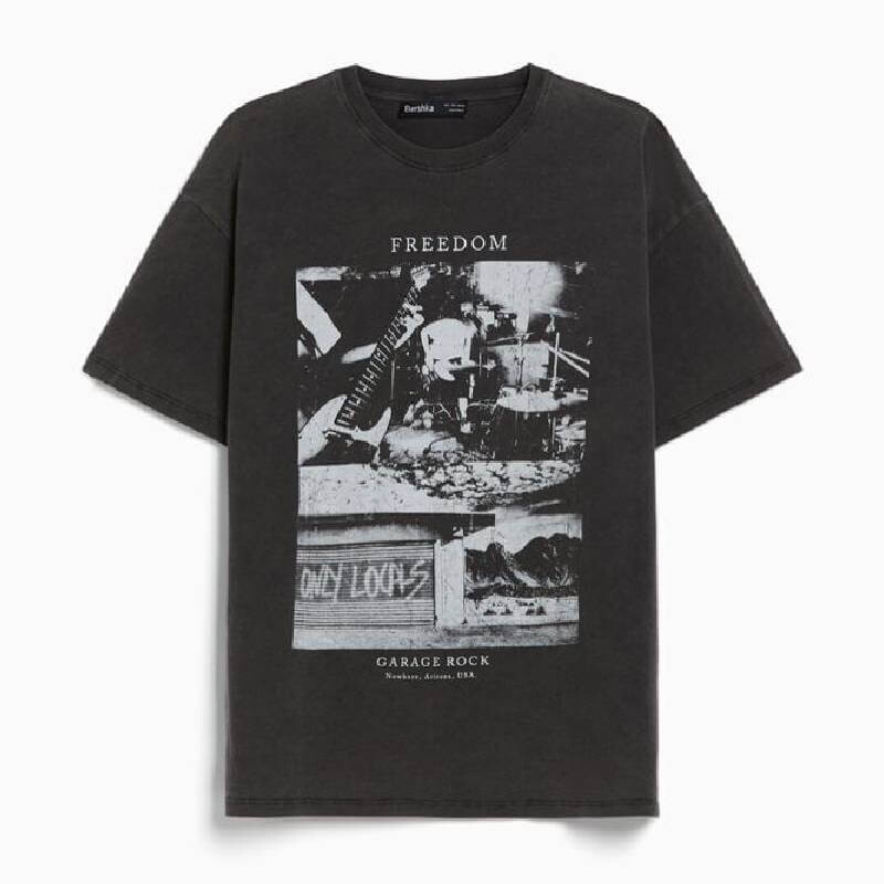 

Футболка Bershka Print, черный