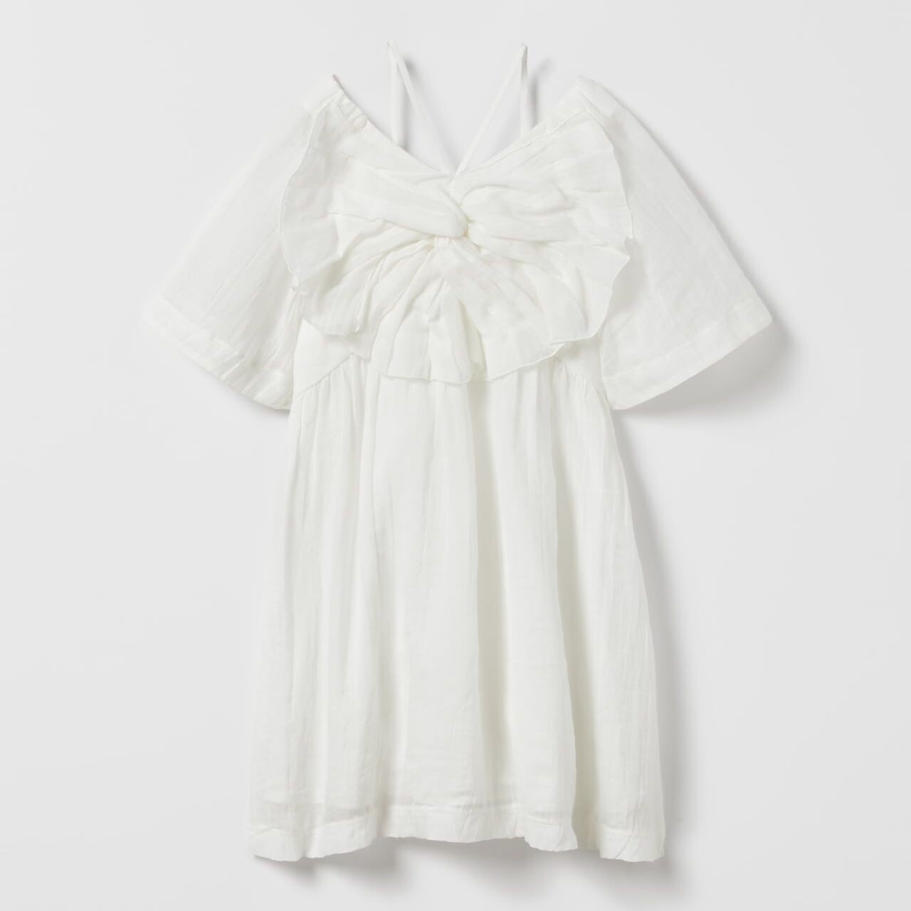 

Платье Zara Textured With Knot, белый