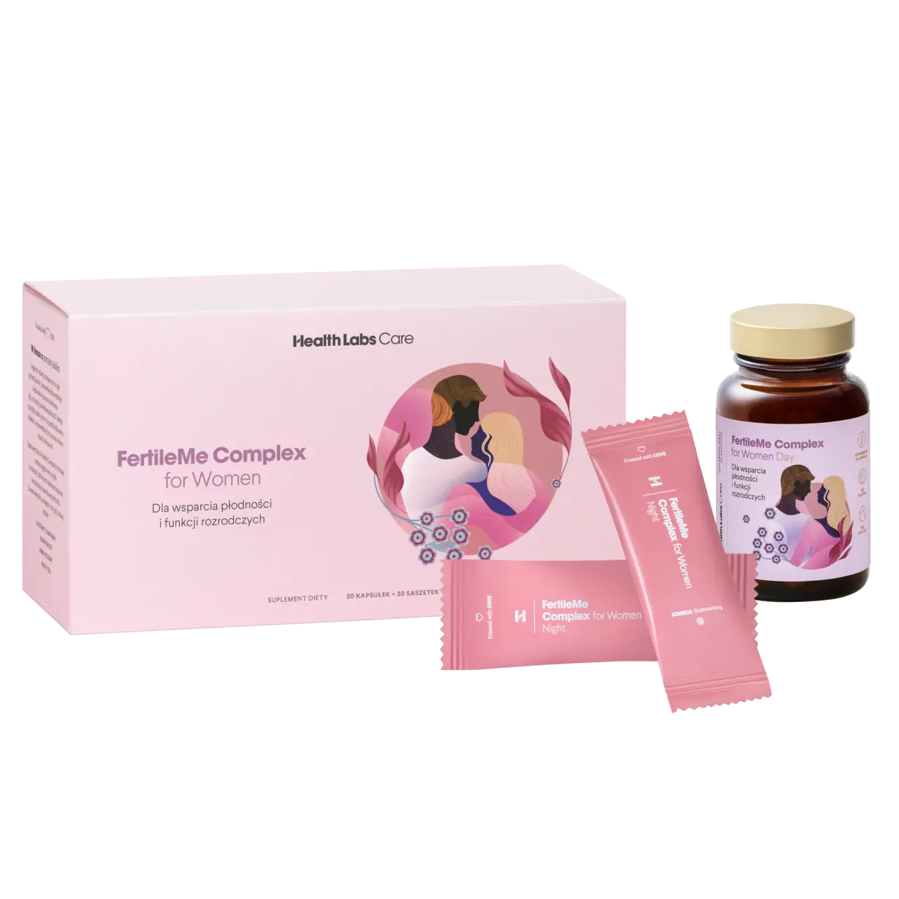 

Health Labs Care FertileMe Complex for Women биологически активная добавка для поддержки фертильности и репродуктивной функции для женщин, 30 капсул/1 упаковка + 30 пакетиков/1 упаковка.